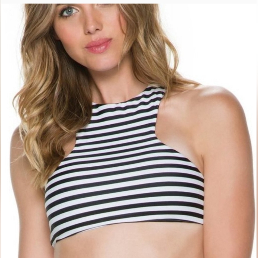 Mikoh Barbados Striped Racerback Bikini Top